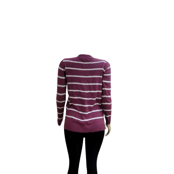 COPY - Pink Clover Stripe Knit Long Sleeve Sweater XS - Picture 4 of 8